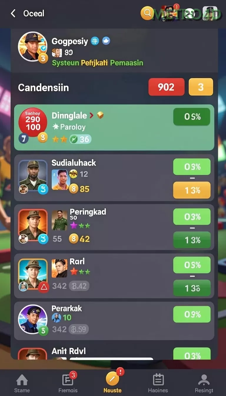 Cuplikan layar WIN33 — aktivitas